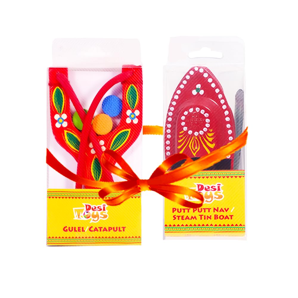 Desi Toys Gulel Slingshots Catapult for Sports — Wooden Slingshot with Foam Balls | Traditional Outdoor Games | Classic Nostalgic Game | Ideal for Trekking & Camping | Combo Pack Boat & Gulel | (B0CW92JDJQ) Amazon Price History, Amazon Price Tracker