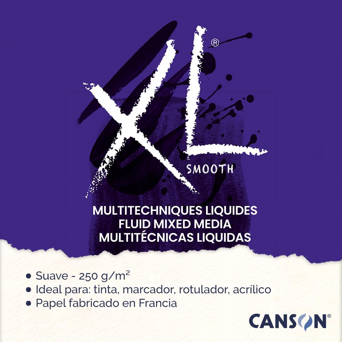 CANSON XL® Fluid Mixed Media Pad for Liquid Mixing Machines DIN A3 30 Sheets 250 g/m2