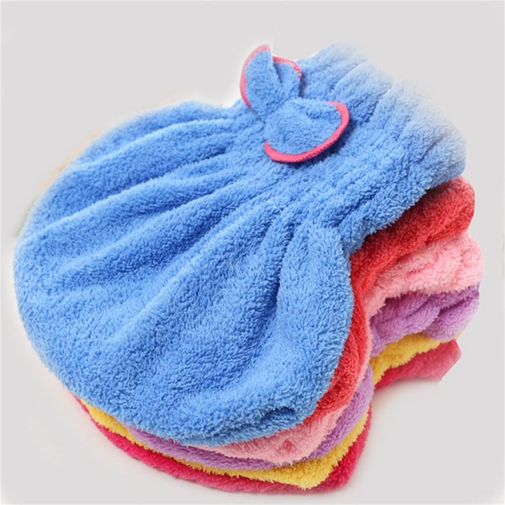 Coral Fleece Dry Hair Cap Absorbent and Easy to Bow Shower Bathroom Wipe Towel(A)