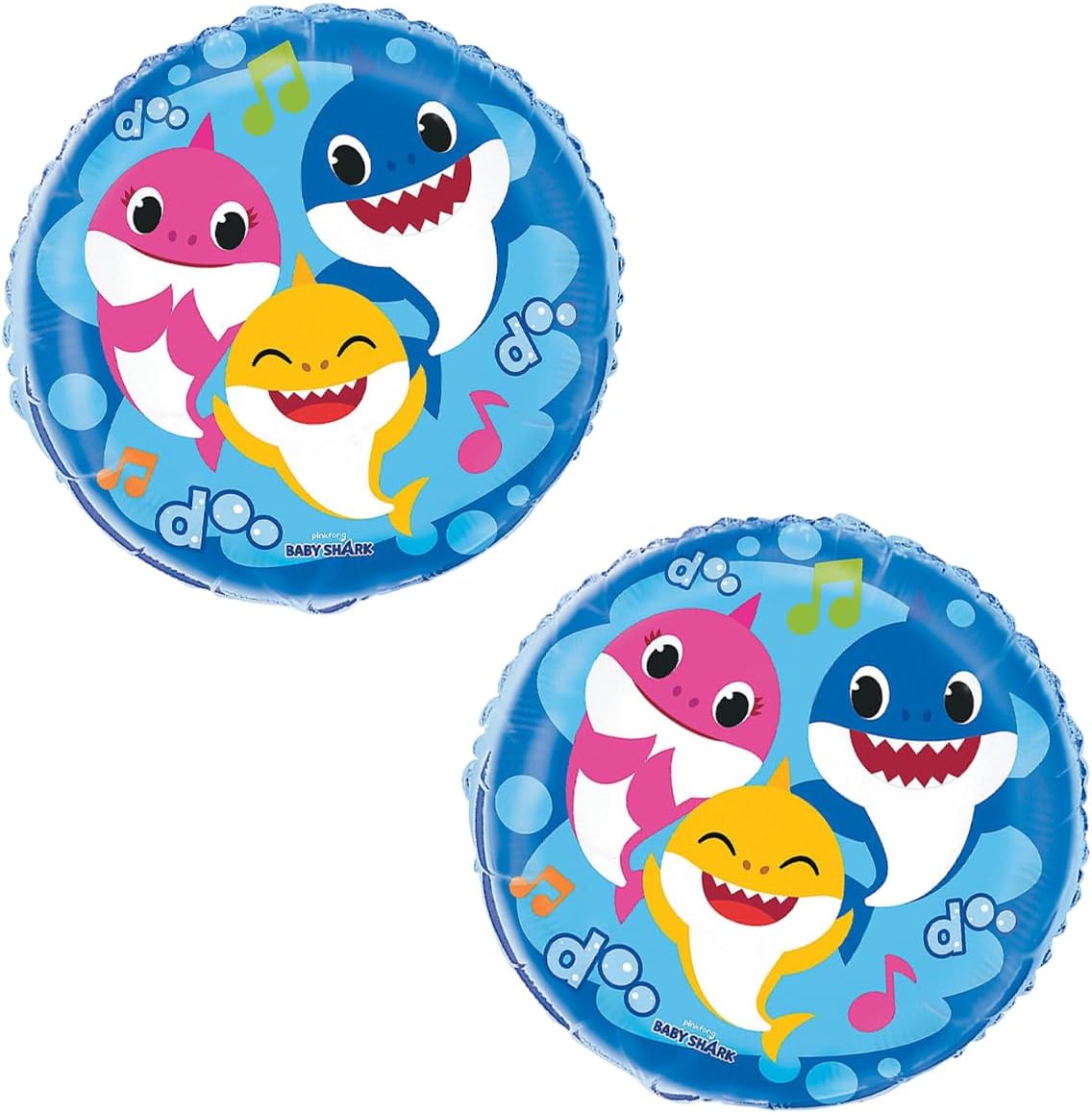 Multicolor Baby Shark Round Foil Balloon - 18" (1 Pc.) - Vibrant and Eye-Catching Decor for Kids' Parties