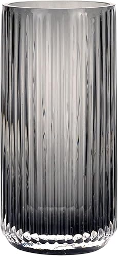 Florero de cristal grueso, jarrón cilíndrico acanalado para mesa de comedor de granja, centros de mesa, decoración, estantería, mesa de comedor,
