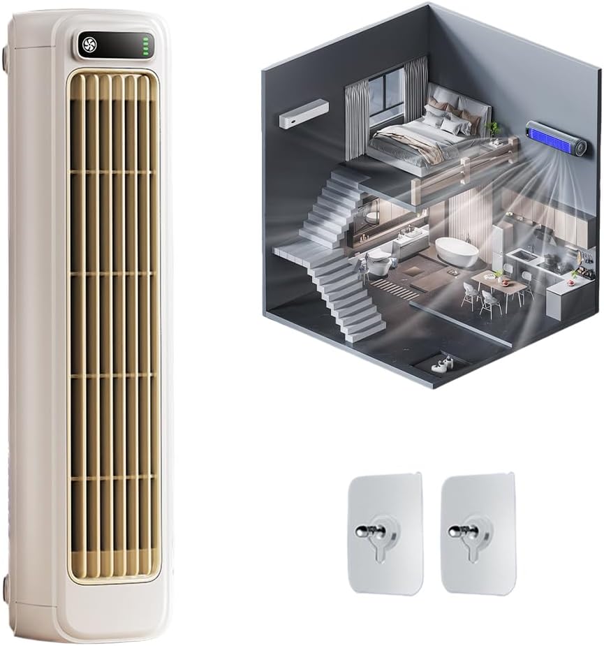 Portable Air Conditioner Cooling Fan Quiet, 2026 Upgraded Cooling Fan with 3 Speeds & LEDTouch Screen, USB Charging AirConditioner for Bedroom Home (Beige)