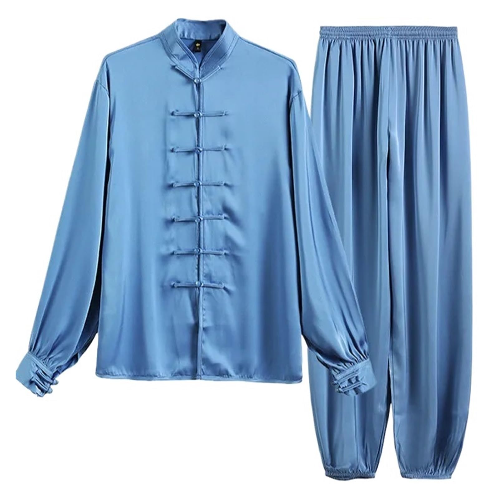 Traje De Artes Marciales Traje de Tai Chi de seda de hielo de verano, uniforme de Tai Chi, ropa de ejercicio de Wushu de manga larga, ropa tradicional