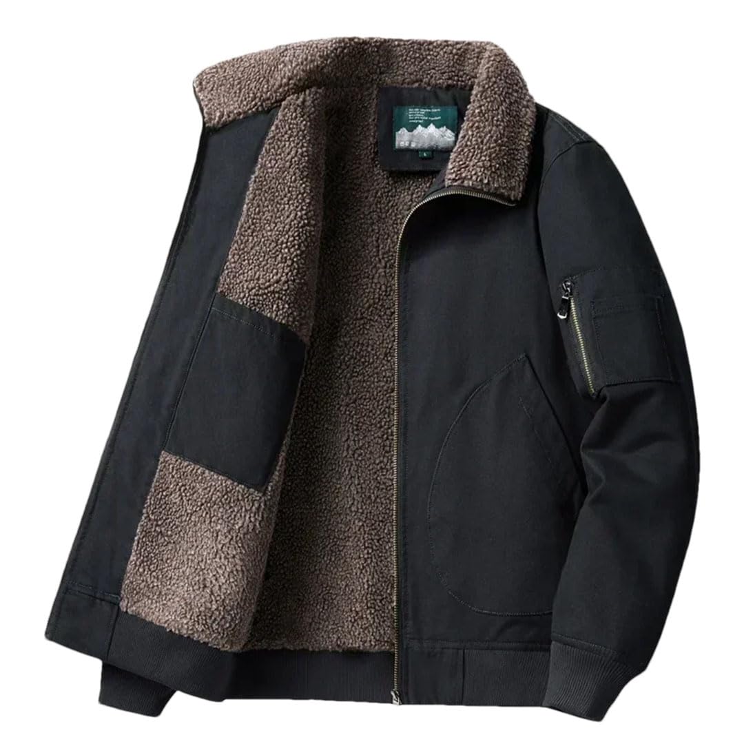 Męska kurtka wełniana jagnięca zimowa jednolity kolor polar odzież robocza plus size outdoorowa podróż klapa płaszcz mężczyźni ciepła bawełniana odzież