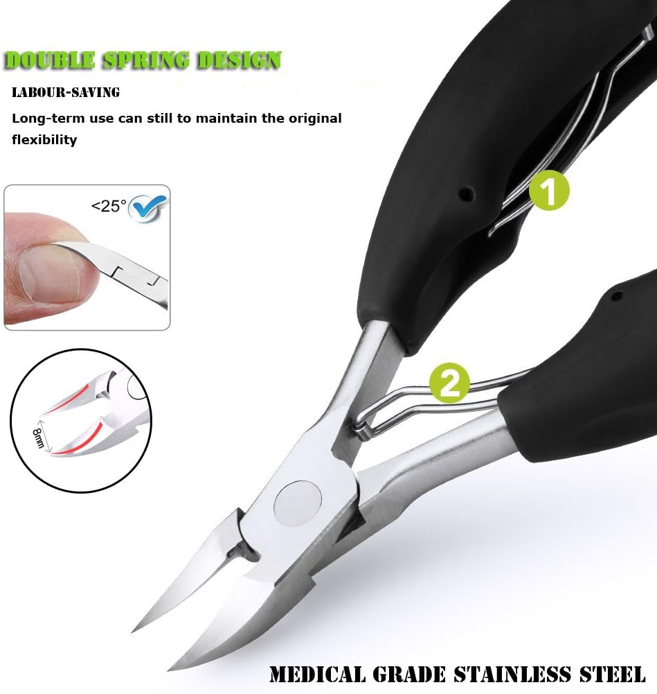 INSGB, Nail Clippers with Toenail Lifter Manicure Set for Thick or Ingrown Toenails Baby Nail Clippers, Nail Cutter - Image 3