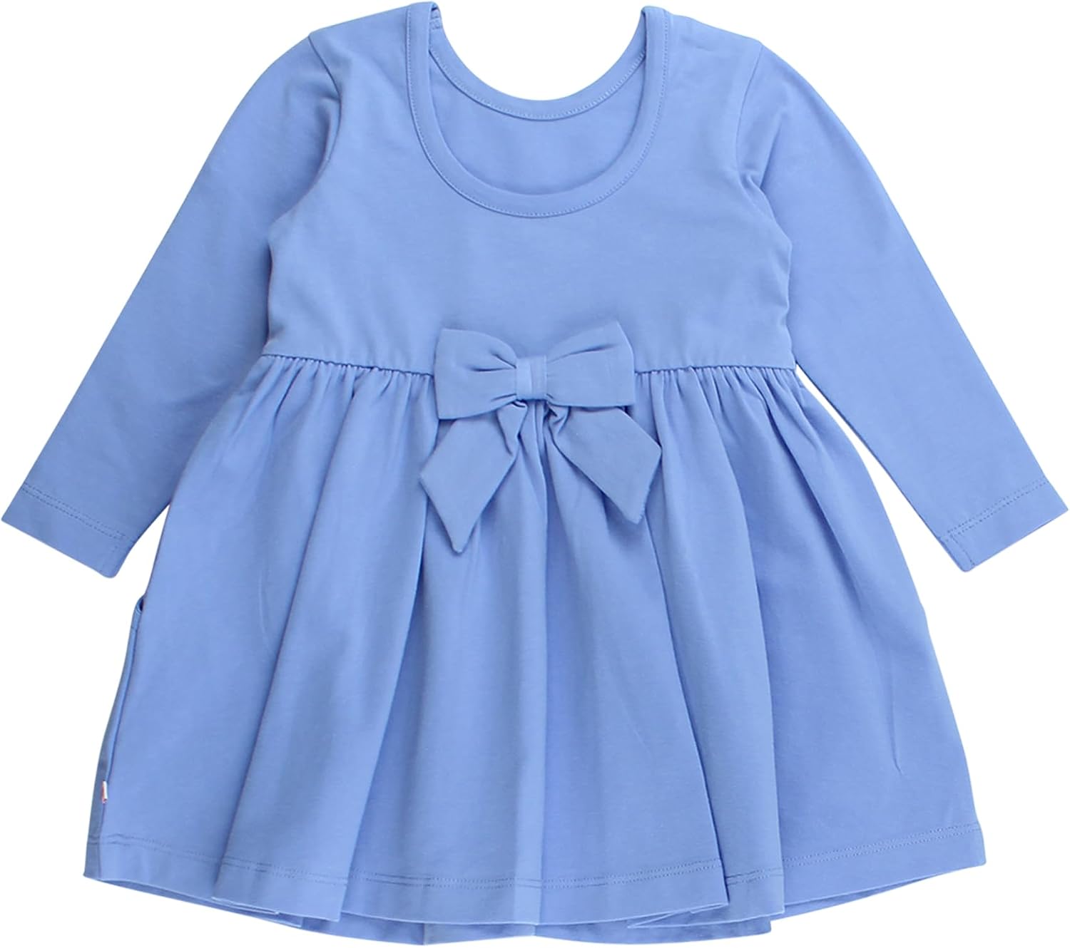 RuffleButts Baby/Toddler Girls Knit Long Sleeve Twirl Dress with Pockets
