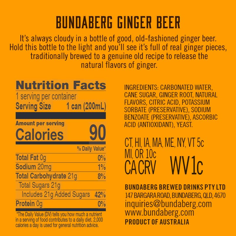 Miniatura 5 de Bundaberg - cerveza de jengibre latas de 68 fl oz paquete de 24 unidades