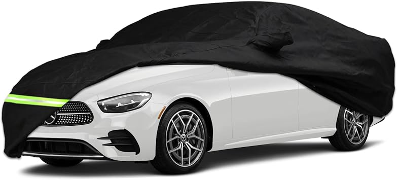 YIXIN Waterproof Car Cover for 2008-2026 Mercedes Benz C Class C250 C300 C350 C400 C450 C63 AMG Sedan 190T Covers Custom Fit 100% Waterproof Windproof Strap & Double Door Zipper Up to 190 L, Black