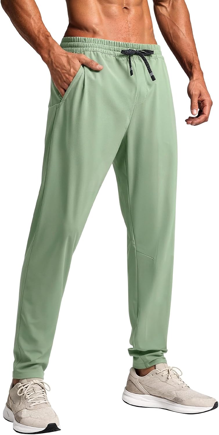 BRXL Track Pants for Men with Zipper Pockets Lightweight Stretch 4 Pockets Mens Athletic Pants for Running Workout Gym