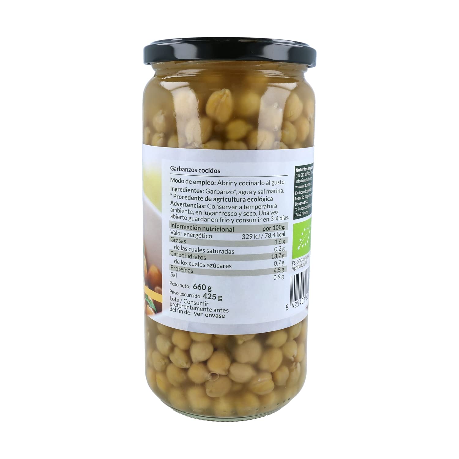 Ceci Cotti Bio 660g Naturitas Essentials | Ideali per insalate | Pronti all'uso | Ricchi di fibre e vitamine del gruppo B