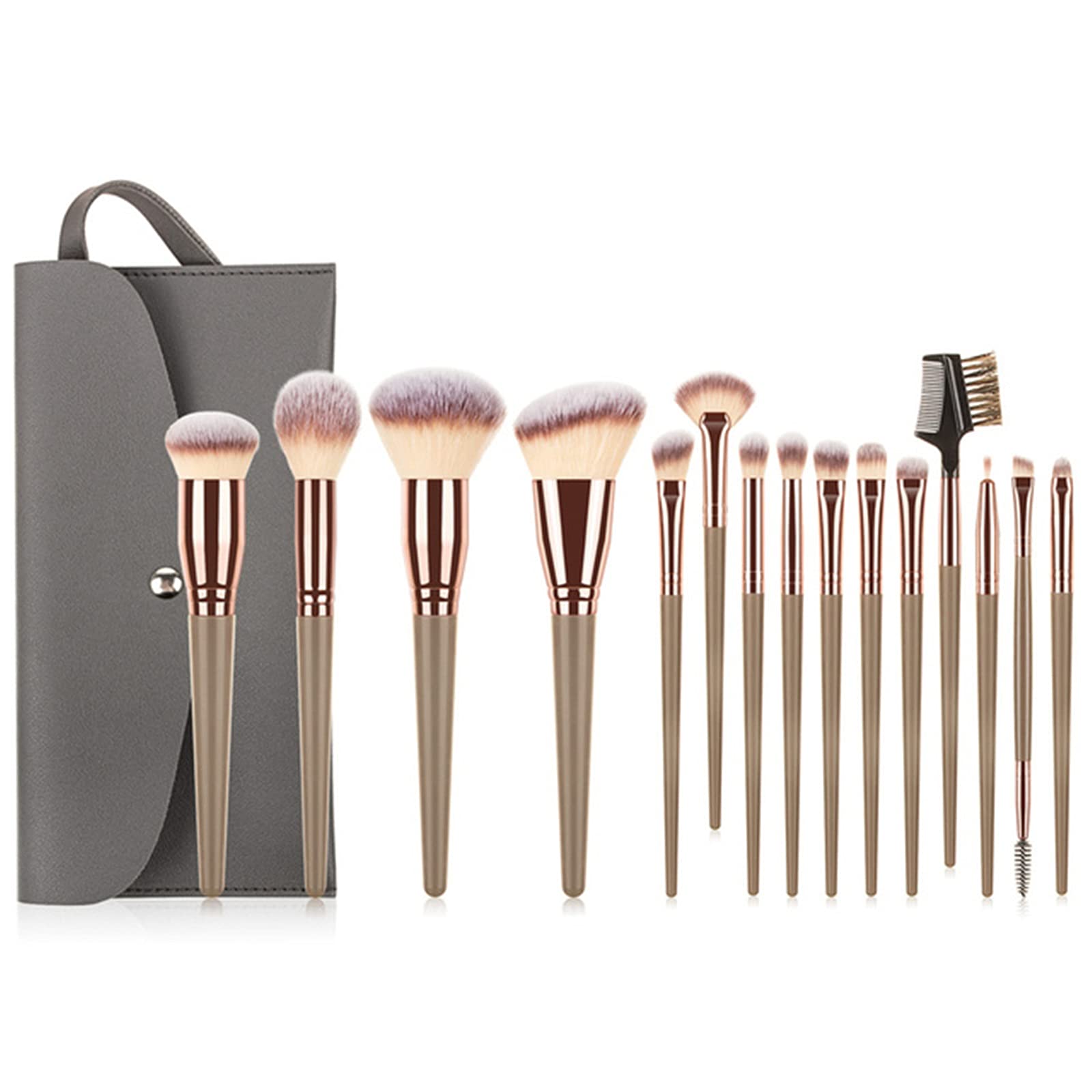 Set di Pennelli per Trucco Set di pennelli for trucco professionale 15pcs Professionale(Coffee With Bag)