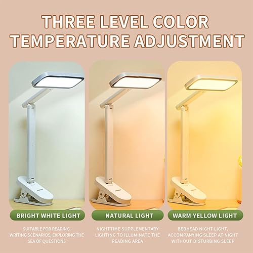 Miniatura 5 de Lámpara de escritorio LED regulable con 3 modos de color  Luz de estudio de atenuación continua para oficina en casa, luz de escritorio pequeña y