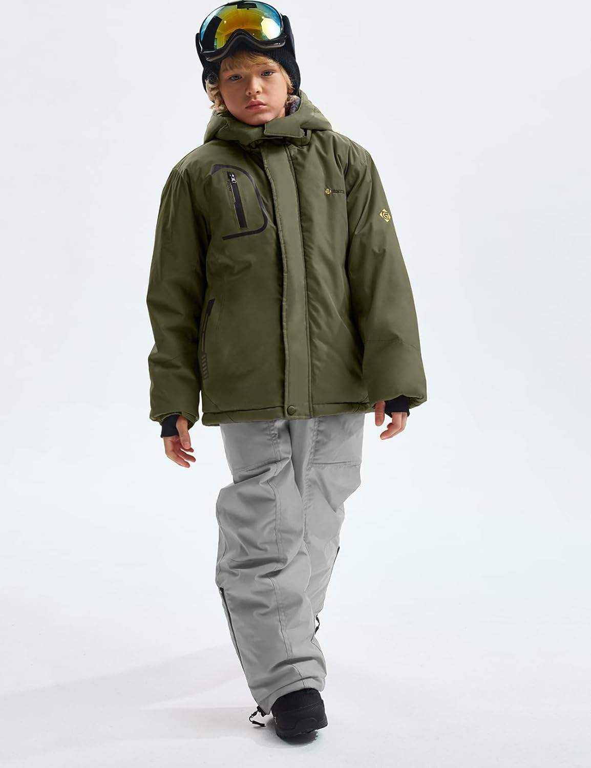 GEMYSE Boy's Waterproof Ski Snow Jacket Windproof Winter Jacket with Hood - Image 3