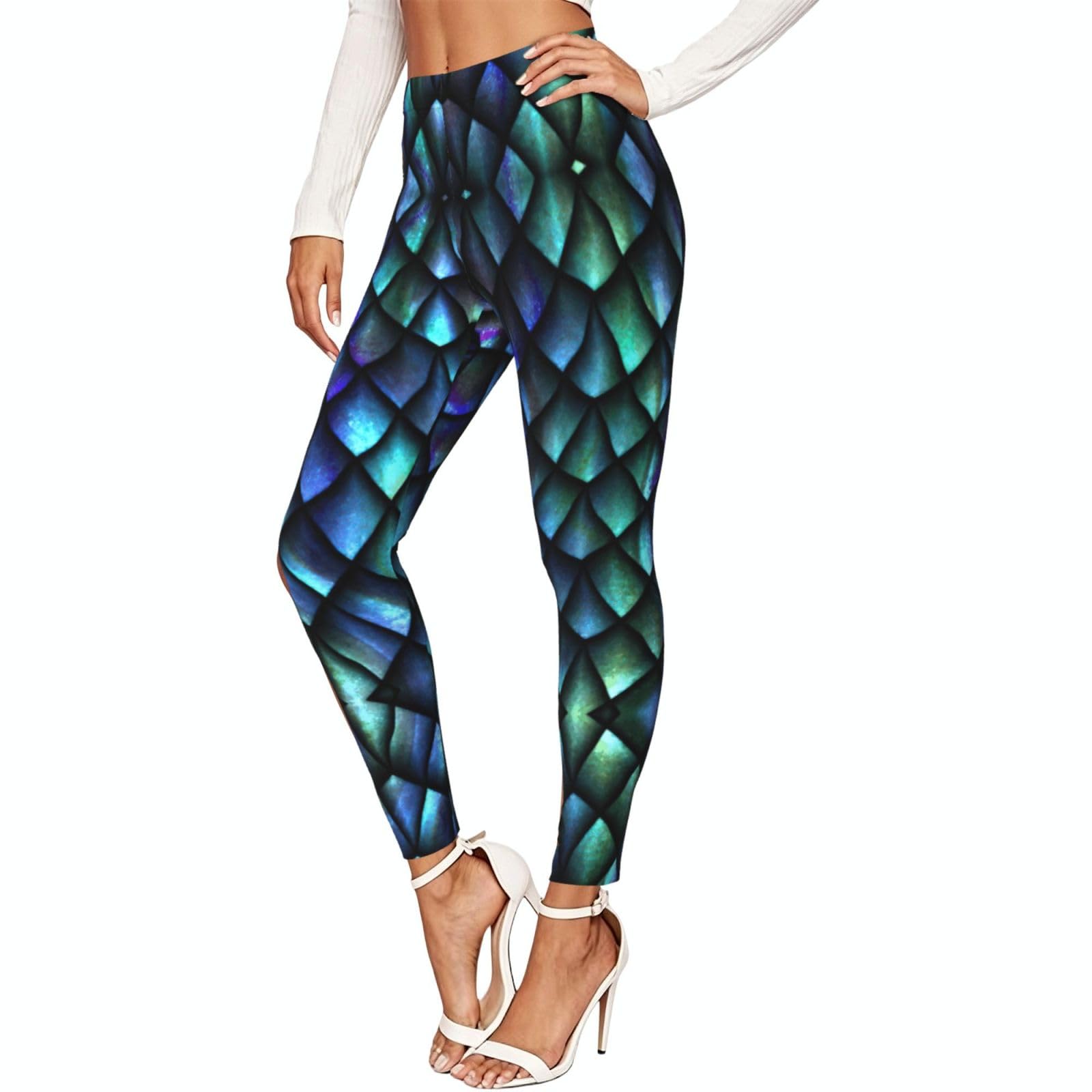 Leggings de compresión suaves para mujer con estampado de dragón 3D místico 7