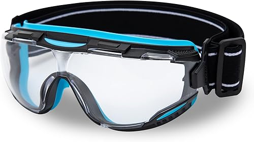 DEX FIT Gafas protectoras de seguridad SG220 antivaho y arañazos, protección ocular Z87 para trabajos de laboratorio, ciencia y química, ajustables