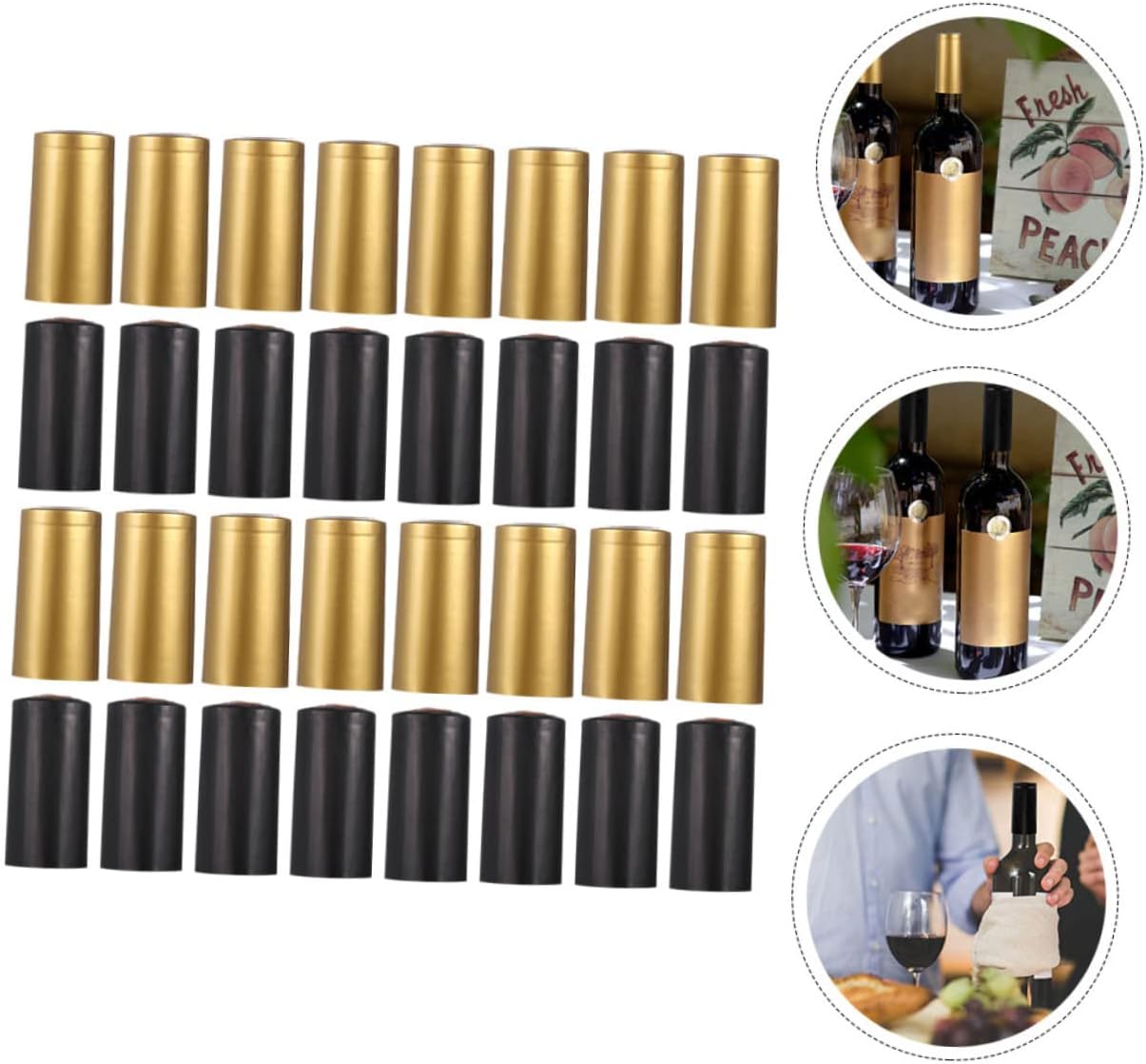 Garneck 400pcs Wine Bottle Heat Shrink Caps Sealing Shrinkable Caps for Wine Bottles Easy to Use for Home