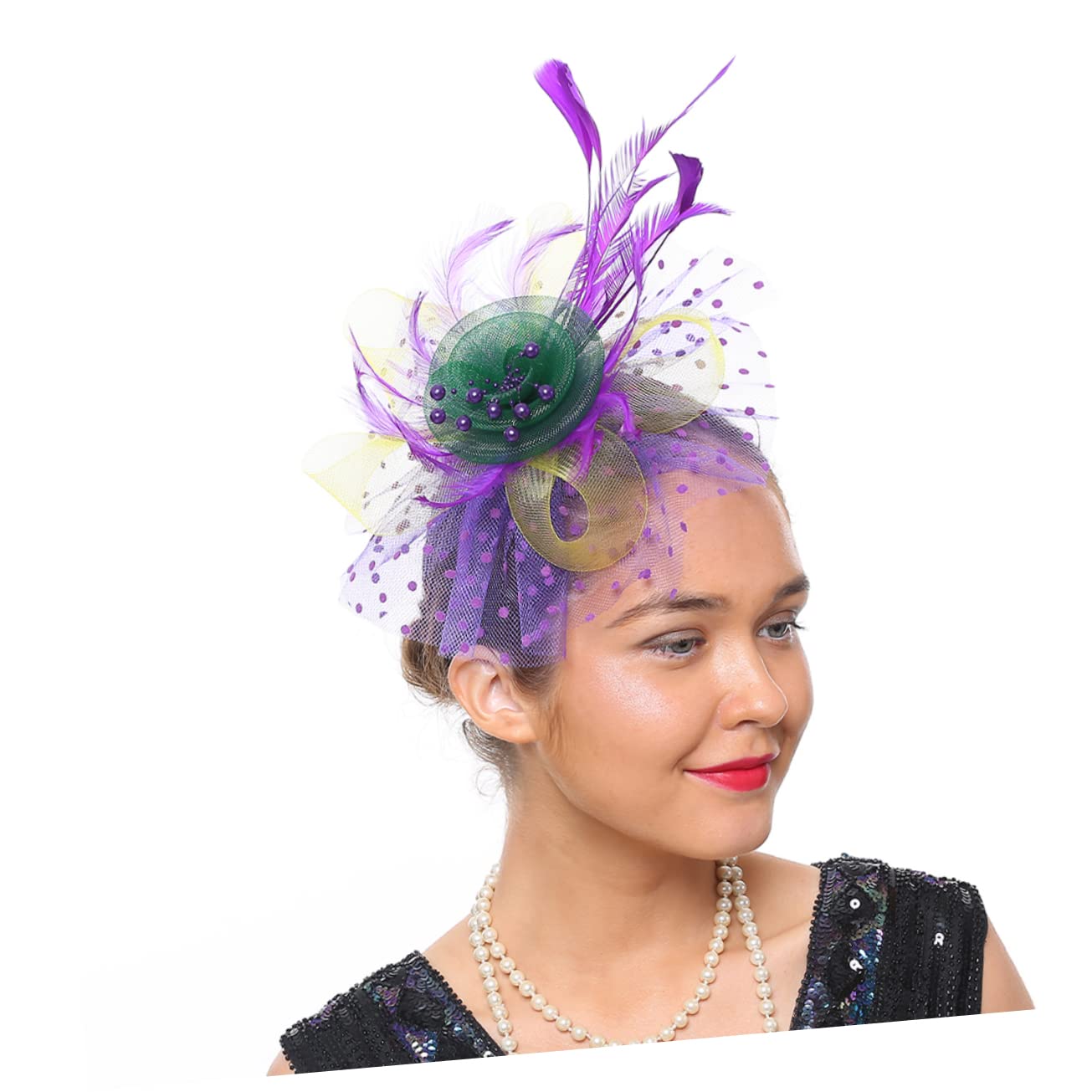 ifundom 3pezzi Fascinator Sposa Elegante Con Decorazioni Floreali e Rete Cappello Per Cerimonie e Tea Party Accessorio Versatile Con Fermagli e Cerchietto Vivaci e Leggero Per Matrimonio e