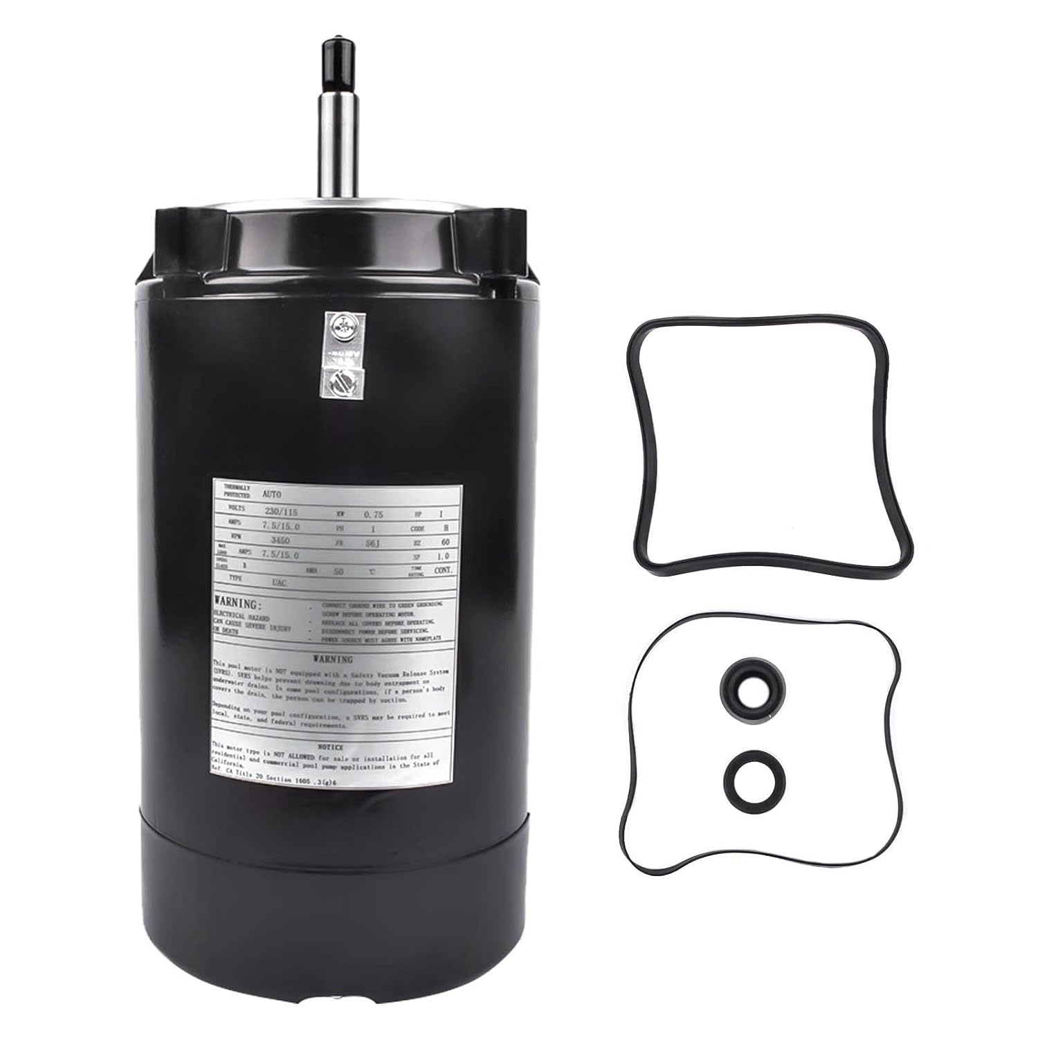 UST1102 Swimming Pool Pump Motor with PS-201 Seal for Hayward Max Flow, Super Pump, Super II, Northstar & Jacuzzi Magnum Pump, 115/230V 1 HP 3450RPM 56J Frame Motor