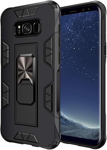 for Samsung Galaxy S8 Plus Case Samsung Galaxy S8+ Case Military Grade Built-in Kickstand Case Holder Armor Heavy Duty Shockproof Cover Protective for Samsung Galaxy S8 Plus Phone Case Black
