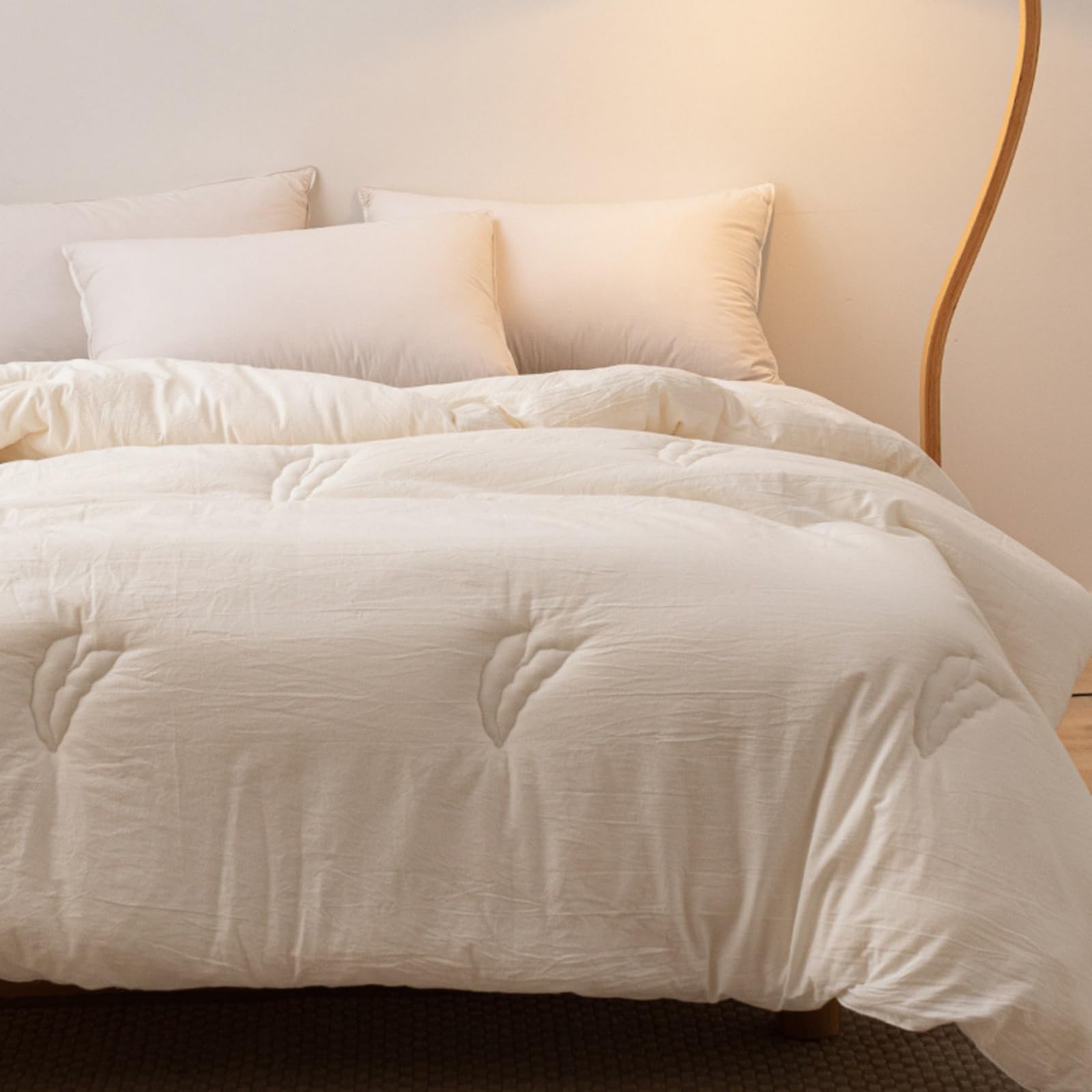 Odot Coverless Duvet 10.5 Tog Single Double King Size, Reversible Soft Quilted Coverless Duvet Cosy and Lightweight Quilt Breathable Winter Duvets Quilted Throw for Beds (CS2 Beige,150x200cm)