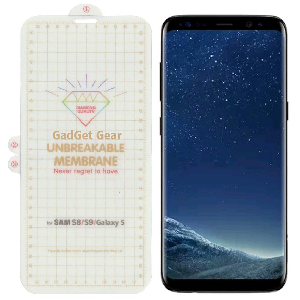 GADGET GEAR Samsung Galaxy S8 / S9 Clear Unbreakable Screen Protector Hydrogel Membrane With Edge to Edge Coverage and Easy Installation (B08VGDWV9R) Amazon Price History, Amazon Price Tracker