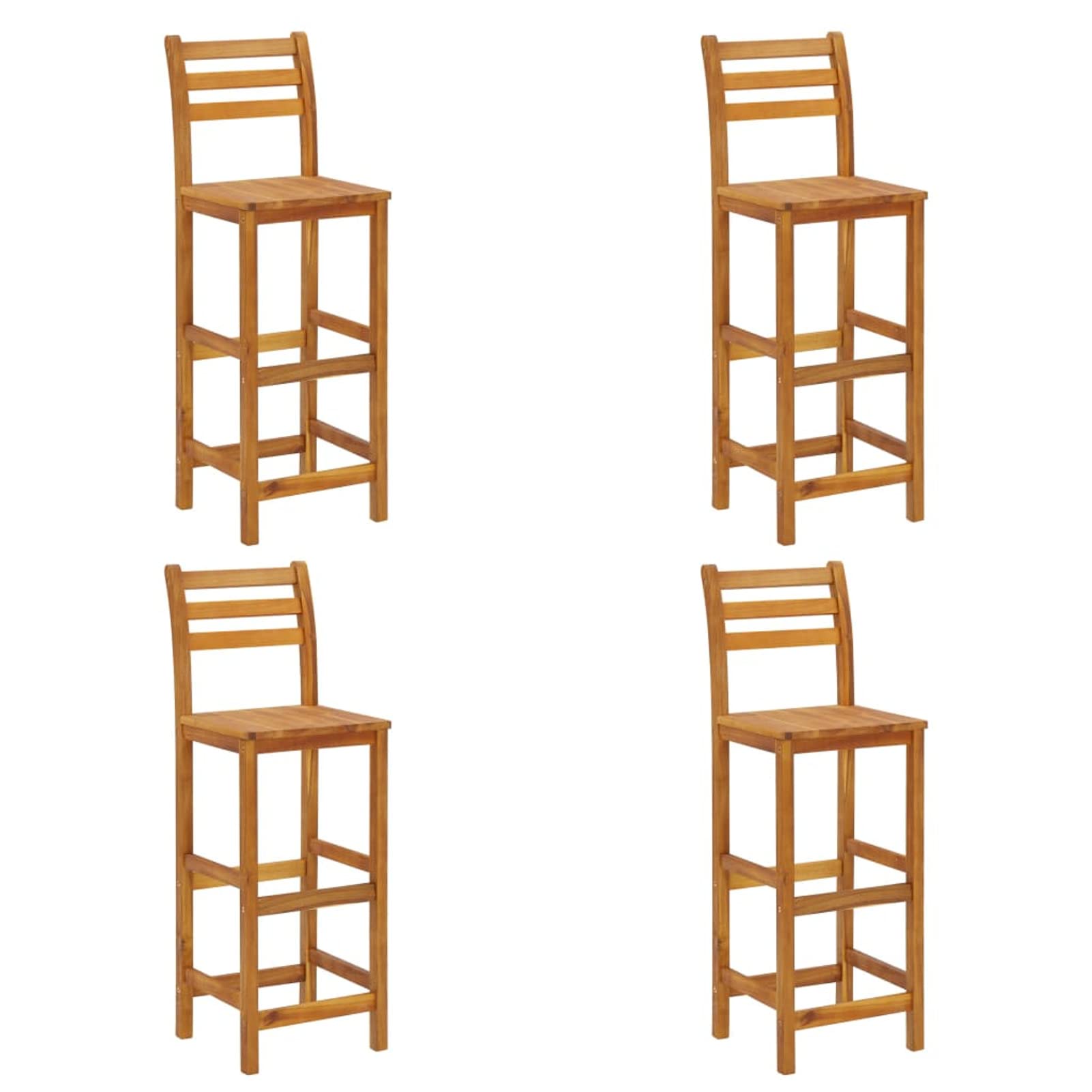 Homgoday Mesa y taburetes Altos de jardín 5 pzas Madera Maciza Acacia, Set de Mesa Alta y Taburetes Desayuno Muebles Bar Comedor Cocina Mobiliario Hogar Patio Restaurante Tipo1