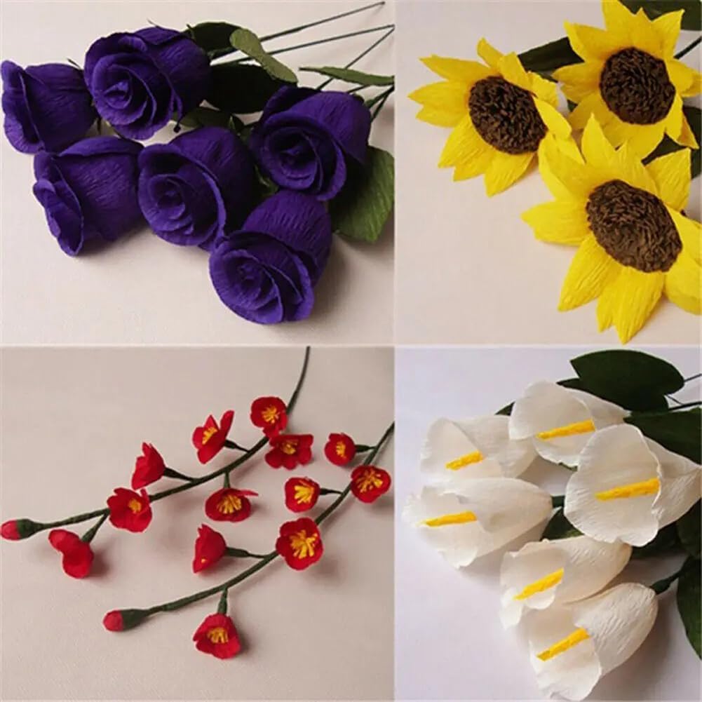 Ayuduots 9.8" x8.2ft/ Roll Crepe Paper Roll for Flower Making, Handmade Festivals Decoration, Wedding Ceremony - Dark Violet