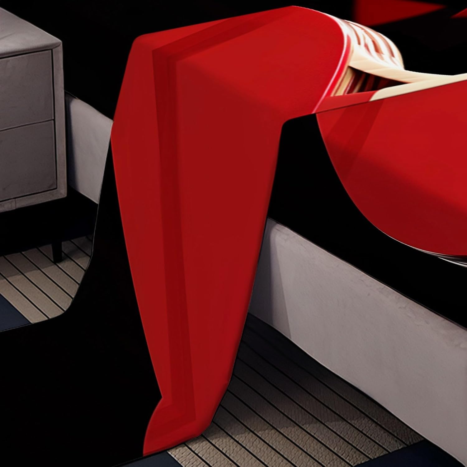 Red Fitted Sheet Twin 4 Pcs Bed Sheets Set Table Tennis Print Deep Pocket Fitted Sheets Soft Microfiber Bedding Sets (1 Fitted, 1 Flat, 2 Pillowcases) for Kids Girls Boys Teen Bedroom Decor