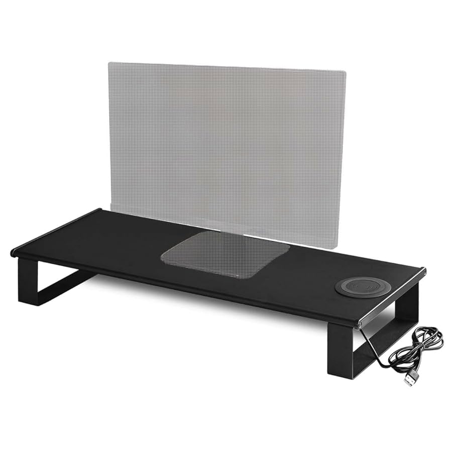 ワイヤレス充電機能付きモニター台 グレー 置くだけで充電可能な「Qi」を搭載した液晶モニター台を12月12日