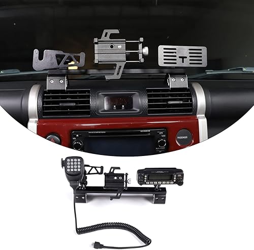 Soporte para teléfono de automóvil, walkie talkie/radio compatible con Toyota FJ Cruiser 2007-2021, soporte multifuncional para panel de