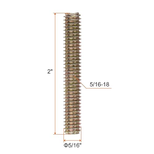 Miniatura 41 de uxcell 8 piezas de zinc de color totalmente roscado varilla 1/4"-20, 2" longitud, tornillo de rosca de acero al carbono para montaje de muebles