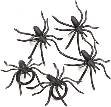 Spider Rings 36 Pieces Black Plastic Halloween Party Favors