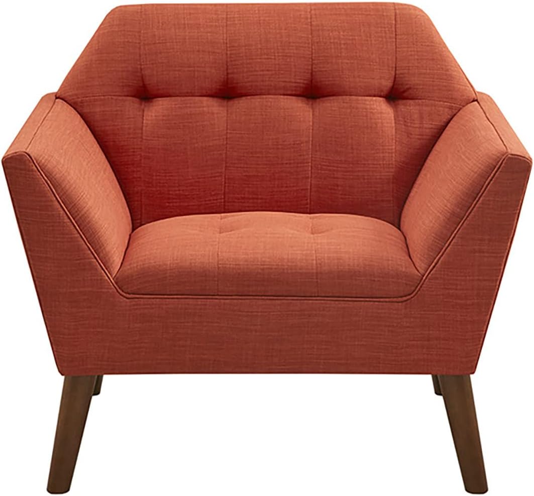 INK+IVY Newport Accent Armchair-Solid Wood Frame, Flare Arm Family Chairs Modern Mid-Century Style Living Room Sofa Furniture, Light Blue