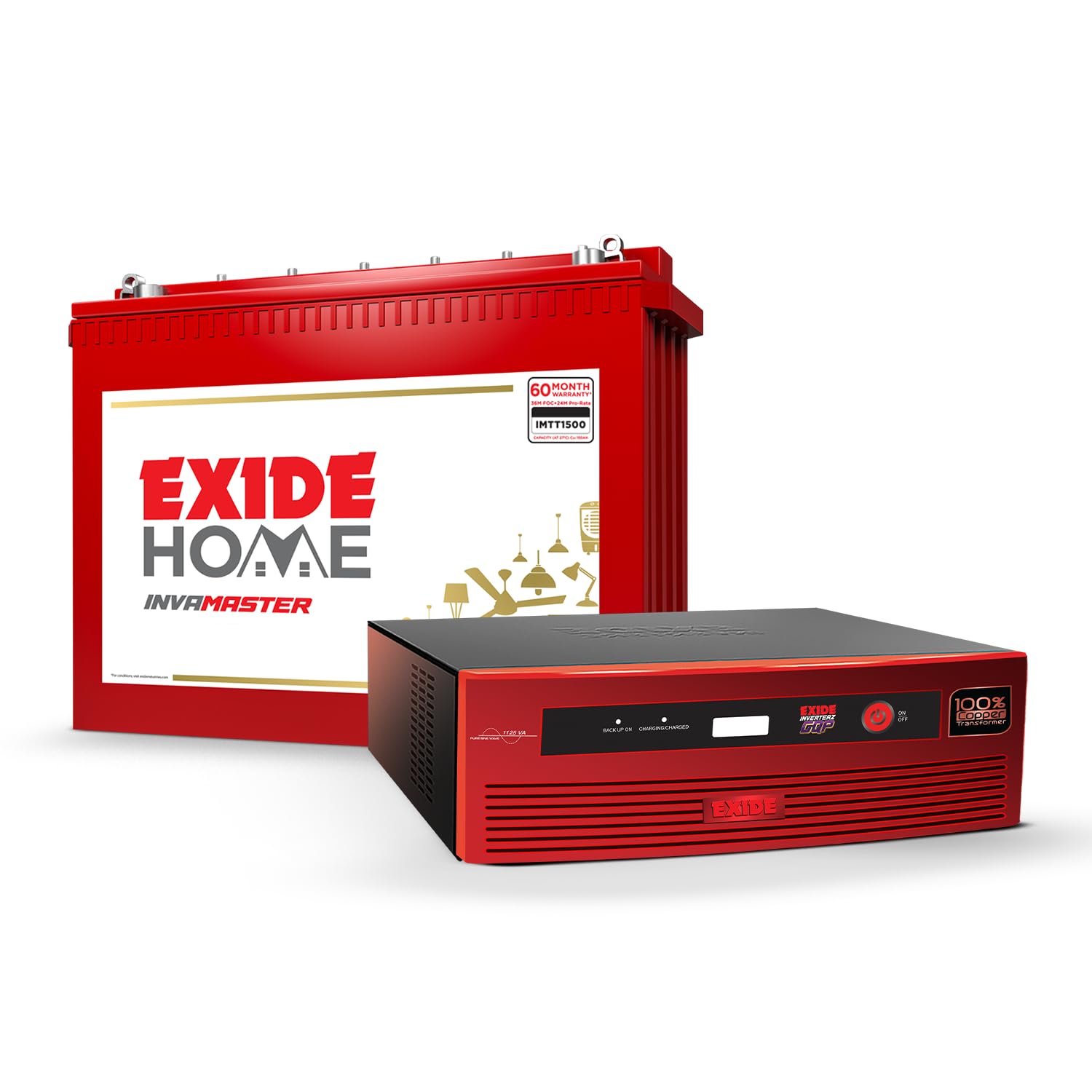 Exide Inverter & Battery Combo for Home, Office & Shops – GQP12V900 (900VA/12V) Pure Sine Wave Inverter + INVA Master IMTT1500 150Ah Tall Tubular Battery | 42M Inverter & 60M Battery Warranty-image-22