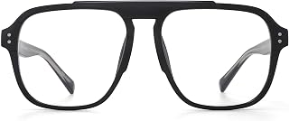 JIM HALO Blue Light Blocker Glasses Men Women Square Thick Frame Computer Glasses Black