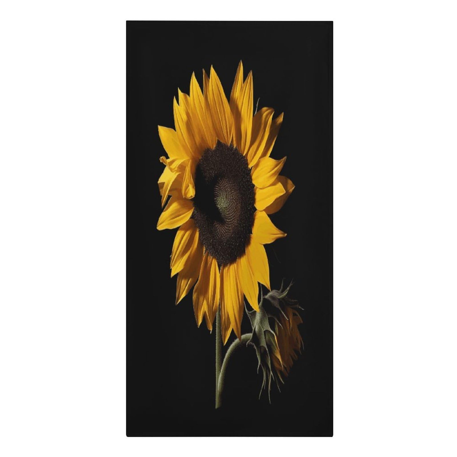 Adfgyerh Women's Style Sunflower Black Background Microfiber Sand Free Towels Large Quick-Dry. Beach Towel For Swimming Pool Camping Beach .Beach Accessories， They Are Essential Accessories For Adults, And Men, Vacat