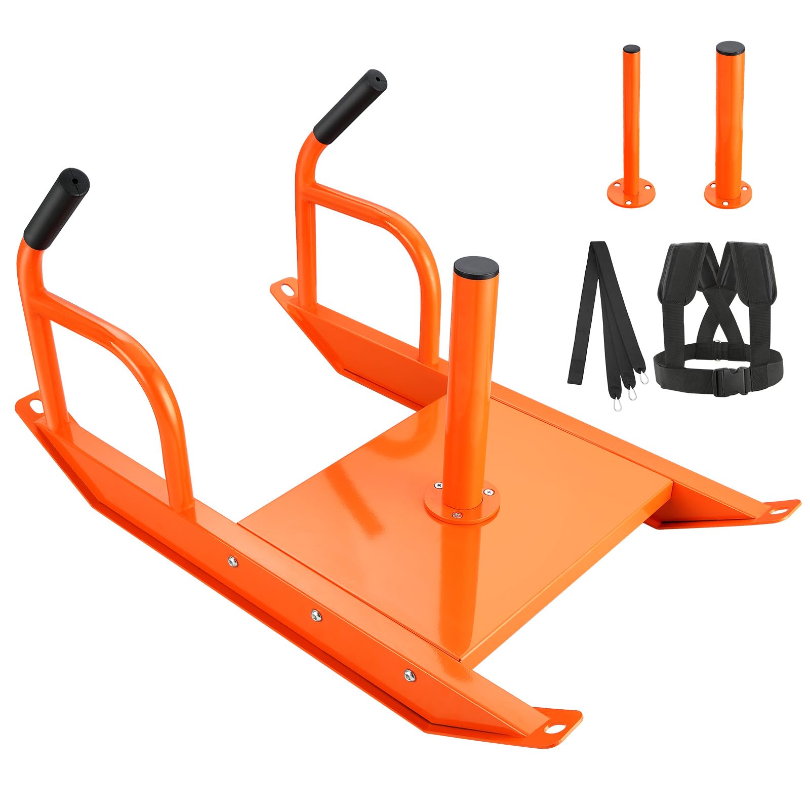VEVOR Weight Pesas, Trineo Fuerza, Equipo de Entrenamiento de Acero para Ejercicio atlético y Mejora de Velocidad, Adecuado para Placas de Peso de 1 y 2 Pulgadas, Color Naranja, Unisex