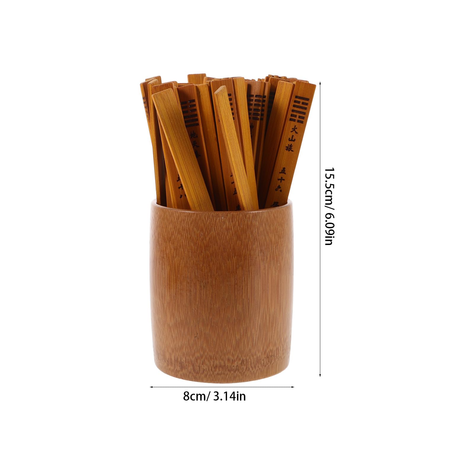 BESPORTBLE Set Bastoncini Divinazione Bamboo 64 Esagrammi per Meditazione e Profezia, Strumento Tradizionale Cinese Portatile con Guida e Immagine, per Studenti e Praticanti Taoismo