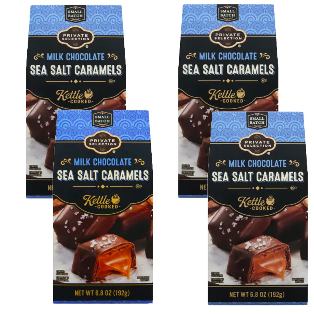 generic Private Selection Milk chocolate Sea Salt Caramel Kettle Cooked 6.8 oz (Pack of 4), Big