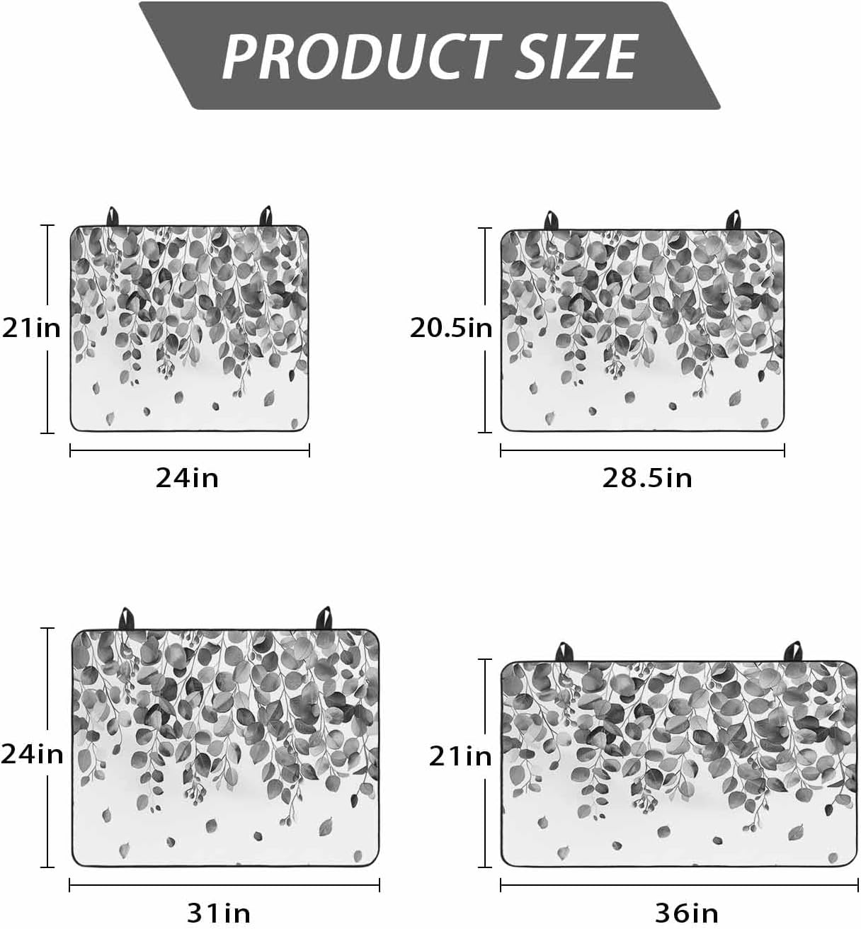 Stove Cover for Electric Stove 36x21 Inch Black Leaves Stove Top Cover Watercolor Fruit Branch Plant Glass Cooktop Covers Anti-Slip & Heat Resistant Countertop Protector Home Kitchen Decor