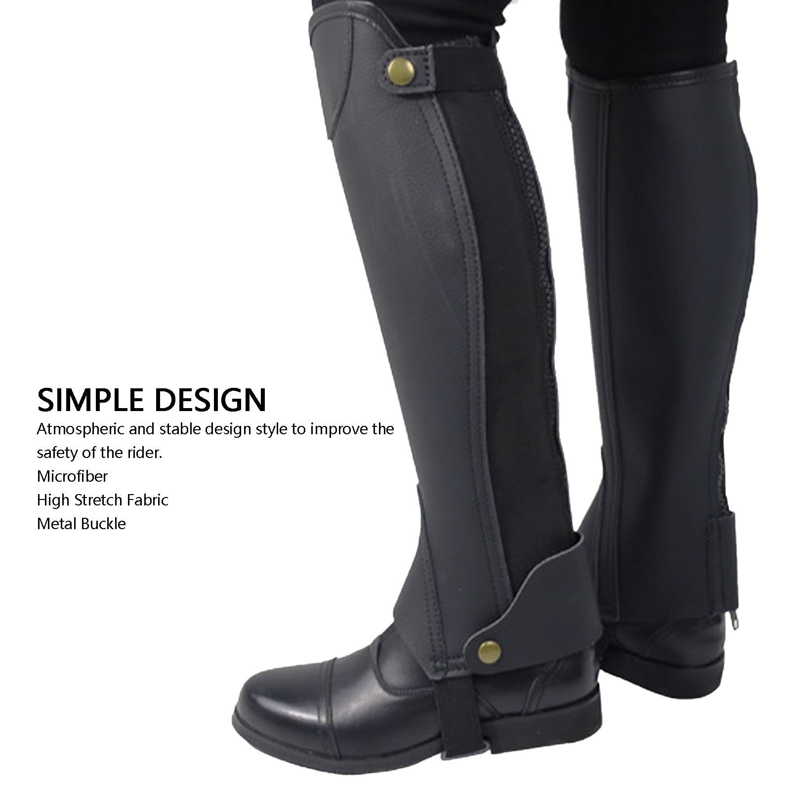 Bnineteenteam Équipement de Protection des Jambes, avec des Escarpées de Jambes D'équitation, Garde de Protection Réglable, pour Les Activités équestres (XL)