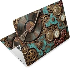 3Pcs Vintage Laptop Skin Sticker Decal | Steampunk Laptop Sticker Fits for 12-16 Inch Notebook Waterproof Scratch Proof Vinyl Record Universal PC Protector for Adult