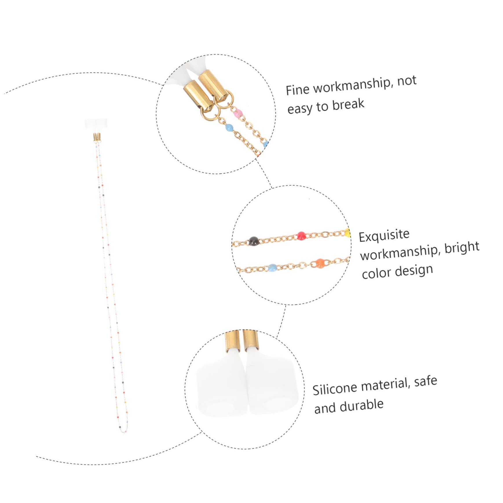 Angoily 4 Piezas Anti-perdida Correa para Auriculares Inalámbricos Cadena Decorativa Auriculares Inalámbricos Collar Gel Sílice Cadena Enlace Cobertura Hombres y Mujeres