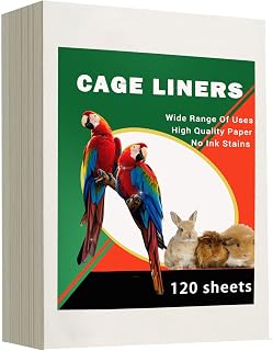 ZIQON 120-Pack Large Precut Bird Cage Liners - Absorbent Disposable Non-Woven Pads for Parrot Cages, Easy Clean Pet Bird Accessories