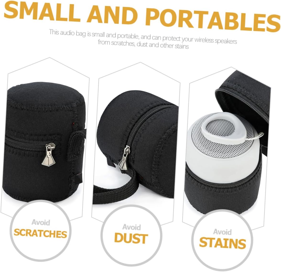HOMSFOU 1pc Speaker Storage Bag Neoprene Travel Case for - Easy Access Zipper Design Lightweight and Convenient