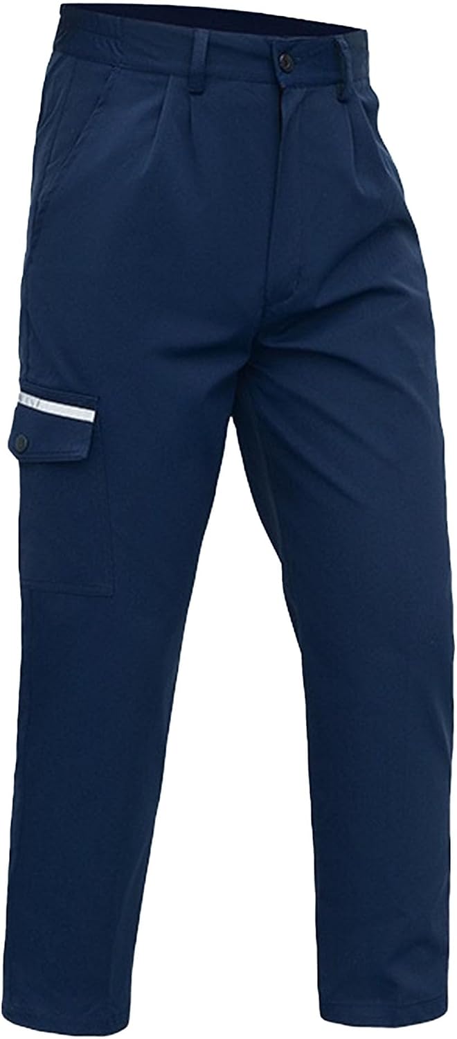Men's Comfort Straight Multipocket Work Pants Lightweight Regular Fit Cargo Pants Solid Spring Fall Trousers