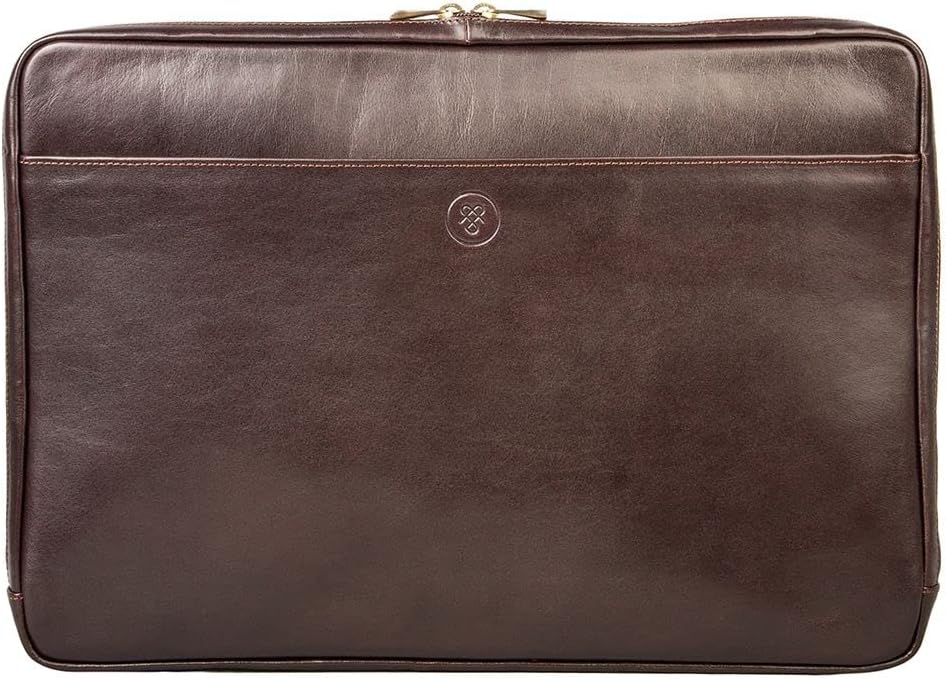 Maxwell Scott - Luxury Leather 17" Laptop Computer Sleeve Cover - Handmade from Italian Full Grain Hides - The Davoli