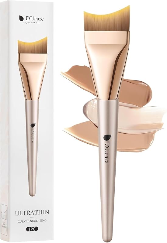 Pincel DUcare para base com formato chato e cauda de peixe Rose gold, 1 unidade