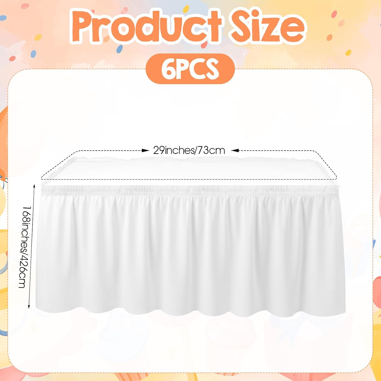 Plastic Table Skirt Disposable Pleated Ruffle Fitted Tablecloth