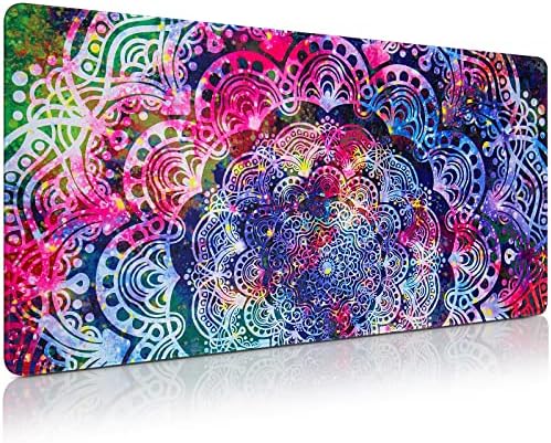 Acezeek Large Mouse Pad XXL, 31.5" x 15.7" Mandala Desk Mat Extended Gaming Mouse Pad with Non-Slip Rubber Bas, Waterproof Computer Keyboard Mousepads for Office, Home, Work, Game (Purple Mandala)